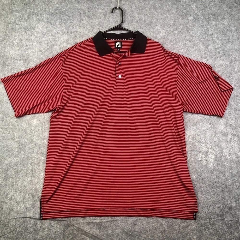 Foot Joy Mens XL Golf Polo Shirt Performance Golfer Striped Casual